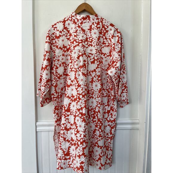 Studio NOUVEAU Shift Dress Orange Floral USA SZ 1X - Picture 6 of 7